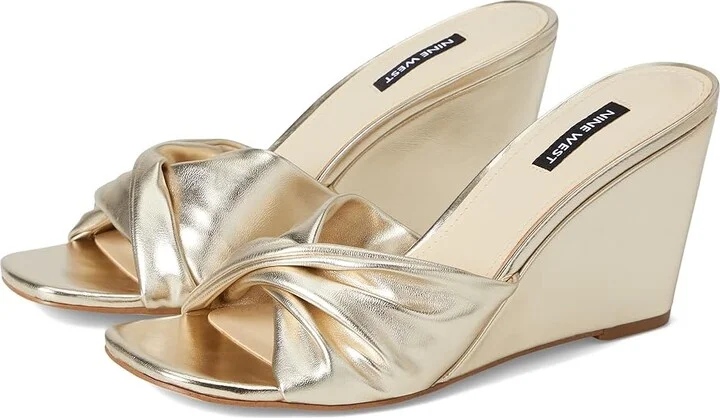 Nine West Nikhil Women's Wedge Shoes Gold : 9 M, Synthetic