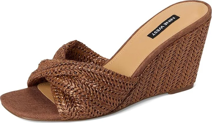 Nine West Nikhil Women's Wedge Shoes Medium Brown : 8.5 M, Synthetic - Image 5