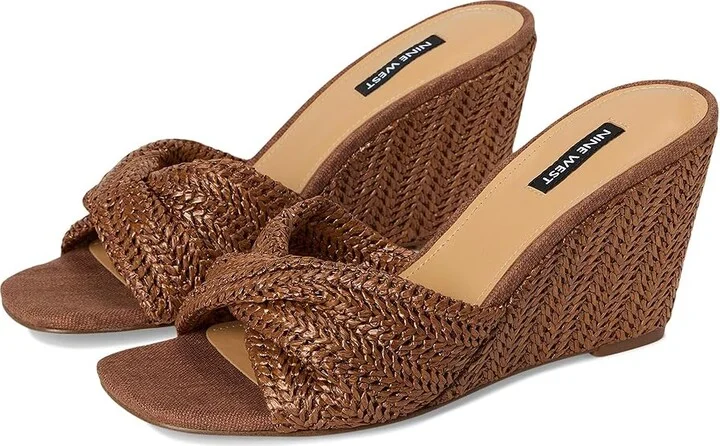 Nine West Nikhil Women's Wedge Shoes Medium Brown : 8.5 M, Synthetic