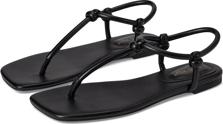 Nine West Nortny Women's Dress Sandals Black : 10.5 M, Faux Leather