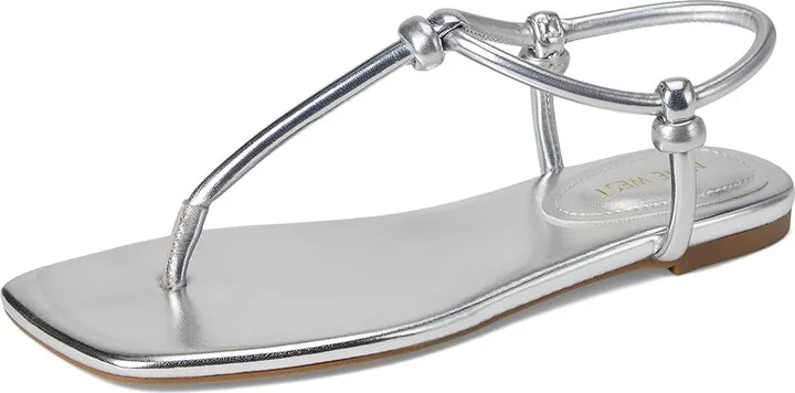 Nine West Nortny Women's Dress Sandals Silver : 6 M, Faux Leather - Image 5