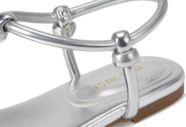 Nine West Nortny Women's Dress Sandals Silver : 6 M, Faux Leather - Image 7