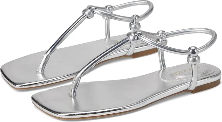 Nine West Nortny Women's Dress Sandals Silver : 6 M, Faux Leather