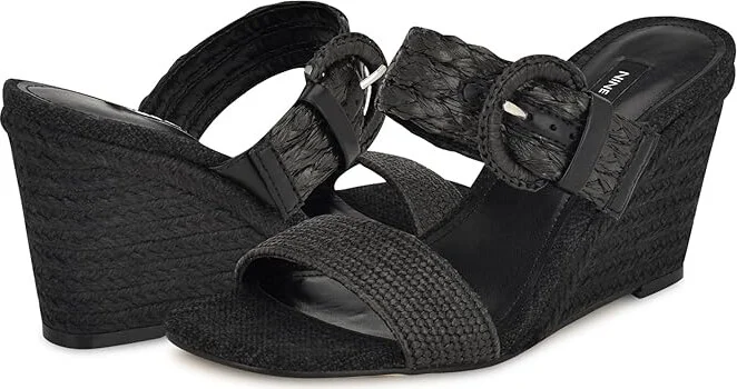 Nine West Novalie Women's Sandals Black : 9.5 M, Rubber/Synthetic