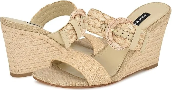 Nine West Novalie Women's Sandals Light Natural : 11 M, Rubber/Synthetic