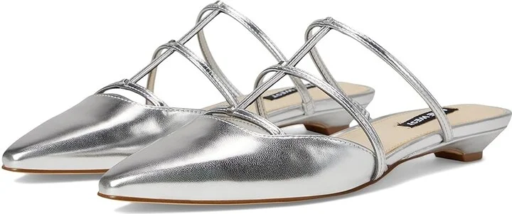 Nine West Paoly Women's Shoes Silver : 8.5 M, Leather/Rubber