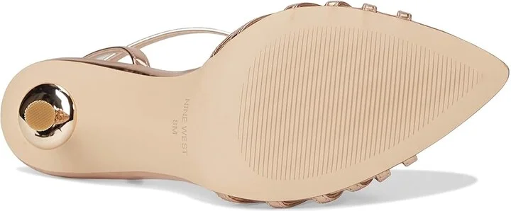 Nine West Paxal Women's Wedge Shoes Rose Gold Mirror Metallic : 7 M, Leather/Rubber - Image 3