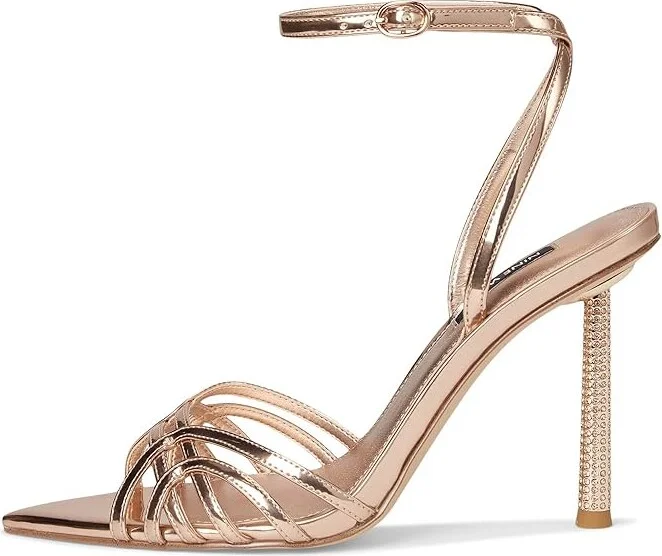 Nine West Paxal Women's Wedge Shoes Rose Gold Mirror Metallic : 7 M, Leather/Rubber - Image 6