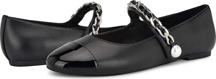 Nine West Platy Women's Flat Shoes Black : 7.5 M, Leather/Rubber