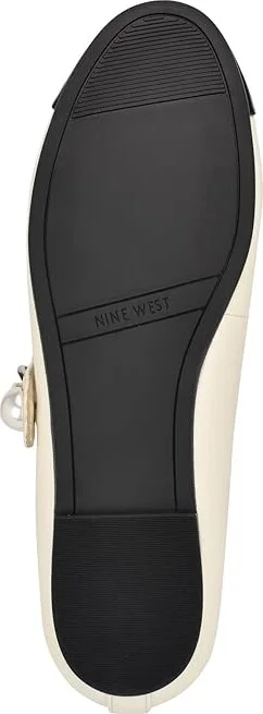 Nine West Platy Women's Flat Shoes Cream/Black : 9 M, Leather/Rubber - Image 3