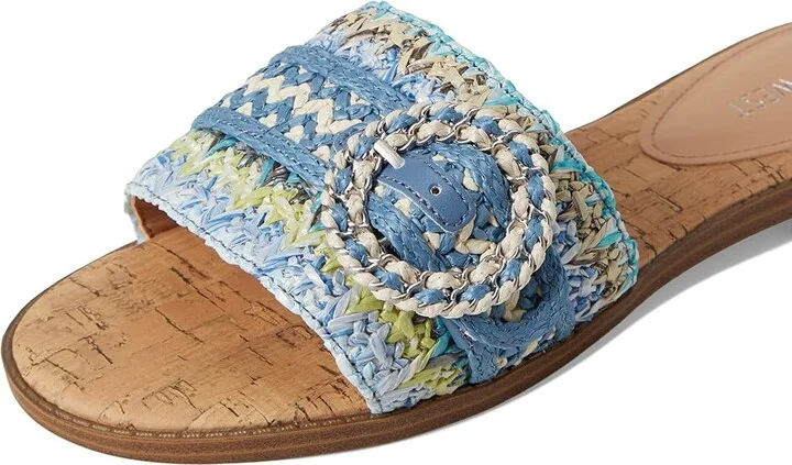 Nine West Poland Women's Dress Sandals Blue/Cream : 9 M, Synthetic - Image 7