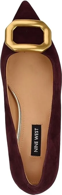 Nine West Propper High Women's Heels Burgundy Suede : 6 M, Rubber/Suede - Image 2