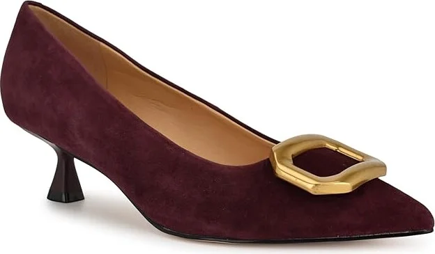 Nine West Propper High Women's Heels Burgundy Suede : 6 M, Rubber/Suede - Image 5