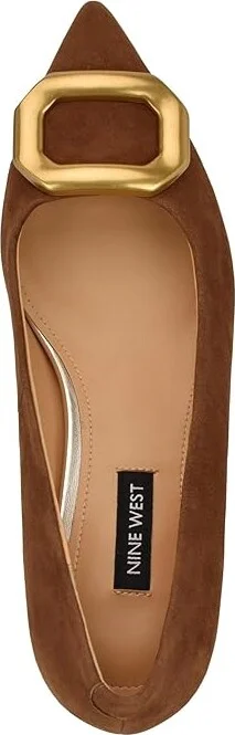 Nine West Propper High Women's Heels Cognac Suede : 6 M, Rubber/Suede - Image 2