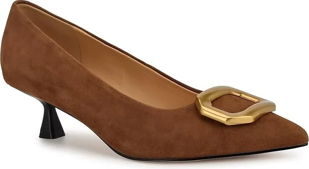 Nine West Propper High Women's Heels Cognac Suede : 6 M, Rubber/Suede - Image 5