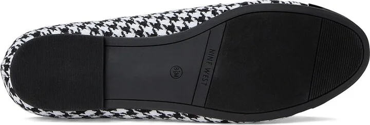 Nine West Prosep Women's Flat Shoes Black/White Houndstooth : 9.5 M, Leather - Image 3