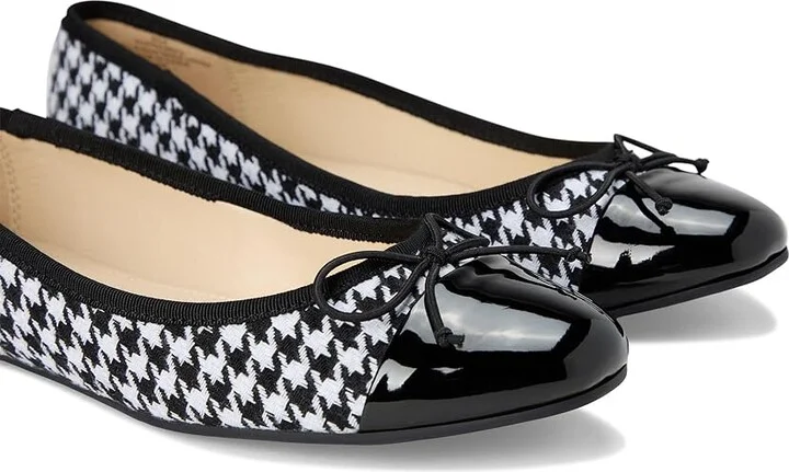 Nine West Prosep Women's Flat Shoes Black/White Houndstooth : 9.5 M, Leather - Image 7