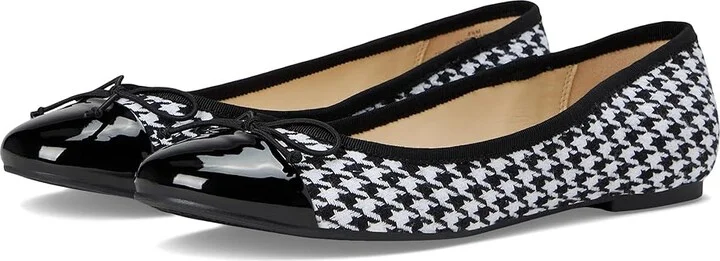 Nine West Prosep Women's Flat Shoes Black/White Houndstooth : 9.5 M, Leather