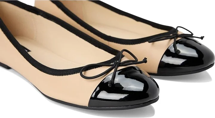 Nine West Prosep Women's Flat Shoes Light Natural Leather/Black : 5 M - Image 7