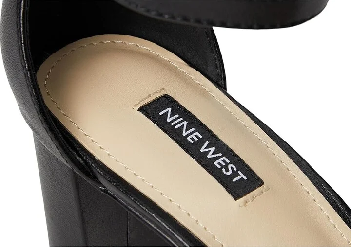 Nine West Pruce Block Heel Sandal High Women's Heels Black Nappa : 5.5 M, Leather - Image 8
