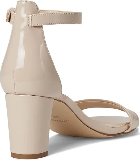Nine West Pruce Block Heel Sandal High Women's Heels Natural Sleek Patent PU : 5 M, Synthetic - Image 5