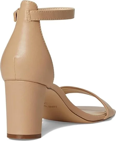 Nine West Pruce Block Heel Sandal High Women's Heels Natural Staci Leather : 5 M - Image 5