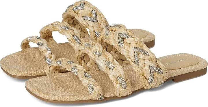 Nine West Qazz Women's Dress Sandals Light Natural : 7 M, Rubber/Synthetic