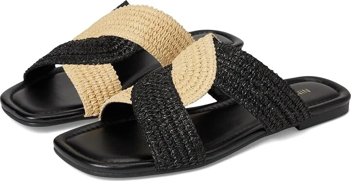 Nine West Quara Women's Dress Sandals Black/Natural : 7 M, Rubber/Synthetic
