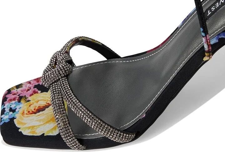 Nine West Raqchel Women's Dress Sandals Black Scattered Rose : 6 M, Synthetic - Image 2