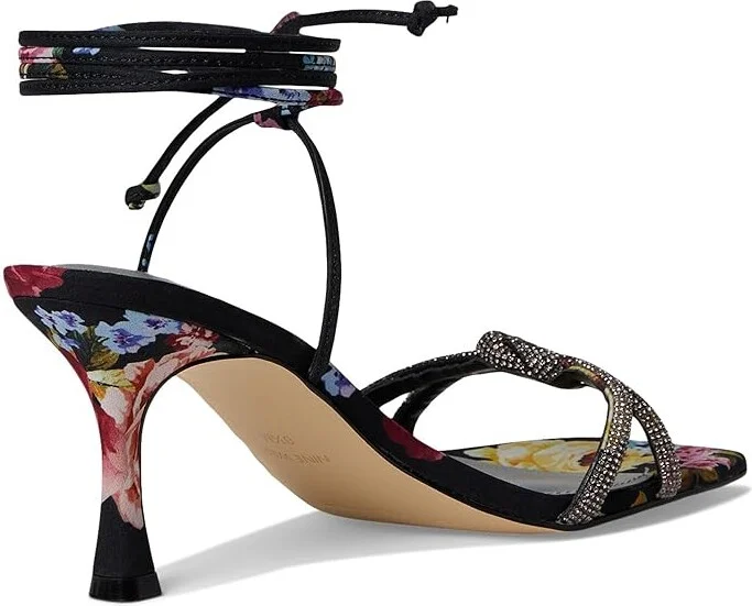 Nine West Raqchel Women's Dress Sandals Black Scattered Rose : 6 M, Synthetic - Image 4