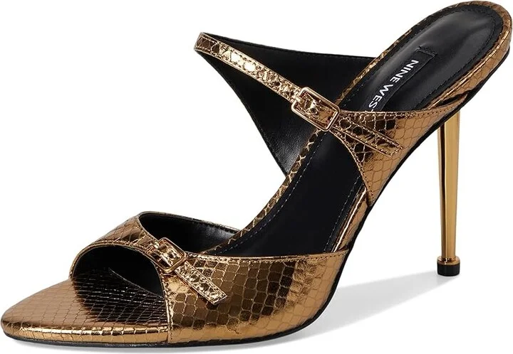 Nine West Reida Women's Wedge Shoes Bronze Snake : 8 M, Leather/Rubber - Image 5