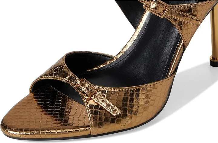 Nine West Reida Women's Wedge Shoes Bronze Snake : 8 M, Leather/Rubber - Image 7