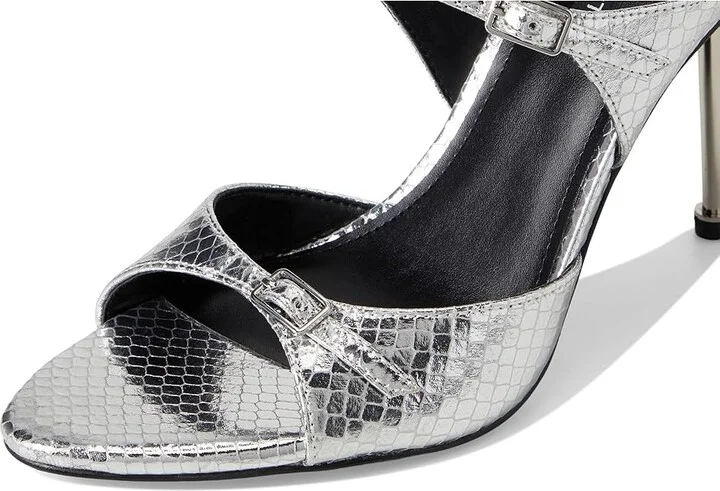 Nine West Reida Women's Wedge Shoes Silver Snake : 7.5 M, Leather/Rubber - Image 7