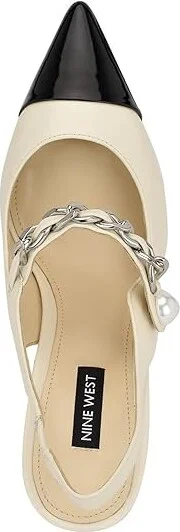 Nine West Rendez High Women's Heels Cream/Black : 7 M, Leather - Image 2