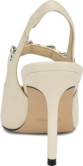 Nine West Rendez High Women's Heels Cream/Black : 7 M, Leather - Image 4