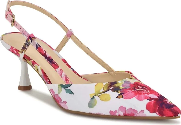 White/Multicolor Floral Print