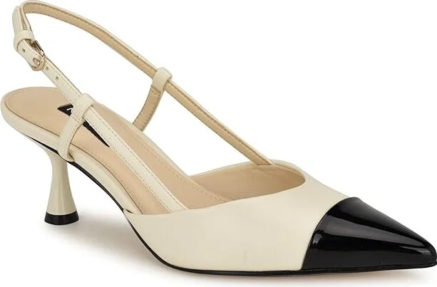 Nine West Rizzy High Women's Heels Cream/Black : 7 M, Leather/Synthetic - Image 5