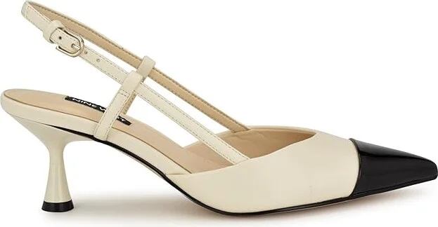 Nine West Rizzy High Women's Heels Cream/Black : 7 M, Leather/Synthetic - Image 6