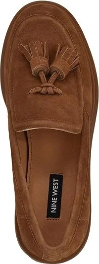 Nine West Roker Women's Flat Shoes Cognac Suede : 6.5 M, Rubber/Suede - Image 2