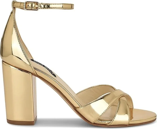 Nine West Saile Women's Sandals Gold Mirror Metallic : 9 M, Rubber/Synthetic - Image 6