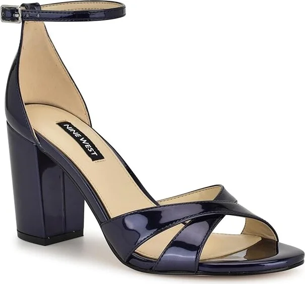Nine West Saile Women's Sandals Navy Mirror Metallic : 11 M, Rubber/Synthetic - Image 5