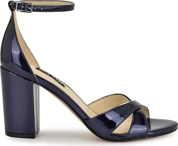 Nine West Saile Women's Sandals Navy Mirror Metallic : 11 M, Rubber/Synthetic - Image 6