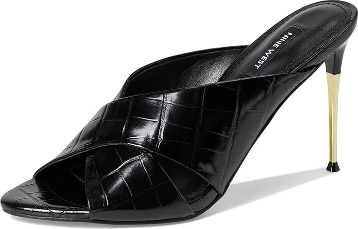 Nine West Sancie Women's Dress Sandals Black Croco : 7.5 M, Faux Leather - Image 5
