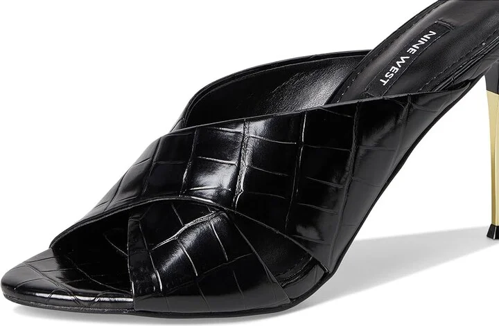 Nine West Sancie Women's Dress Sandals Black Croco : 7.5 M, Faux Leather - Image 7