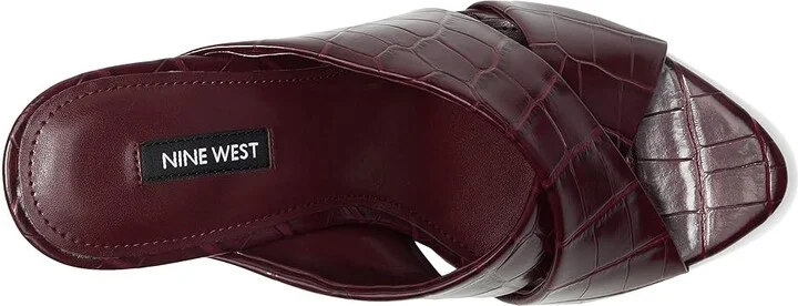 Nine West Sancie Women's Dress Sandals Dark Red Croco : 9 M, Faux Leather - Image 2