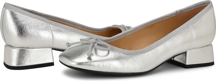 Nine West Saruh High Women's Heels Silver : 5 M, Suede