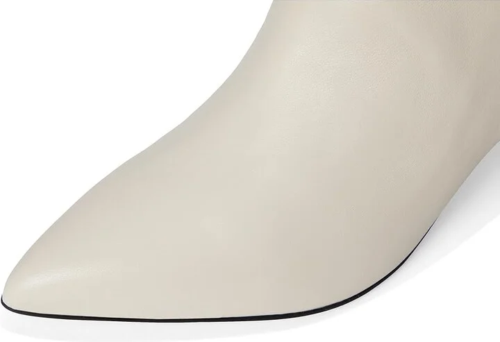 Nine West Sheeba Women's Boots Cream Leather : 5 M - Image 2