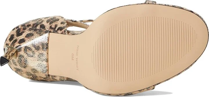 Nine West Shimmy Women's Wedge Shoes Gold Shimmer Leopard : 8 M, Leather/Rubber - Image 3