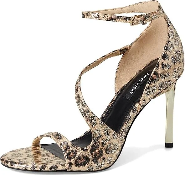 Nine West Shimmy Women's Wedge Shoes Gold Shimmer Leopard : 8 M, Leather/Rubber - Image 5