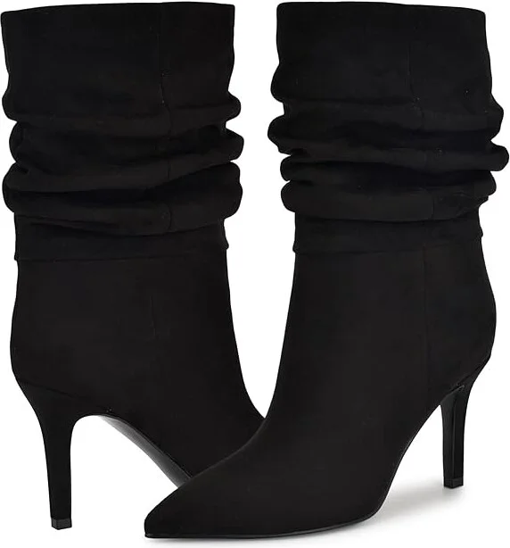 Nine West Slouch Women's Boots Black : 5.5 M, Leather